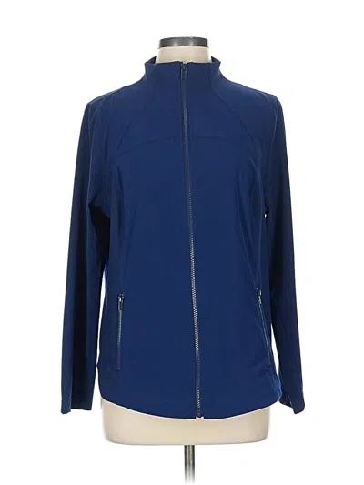 Pre-owned Zenergy By Chico's Track Jacket In Blue
