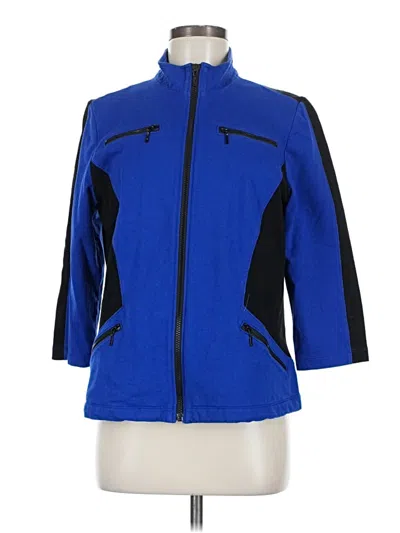 Pre-owned Zenergy By Chico's Track Jacket In Blue