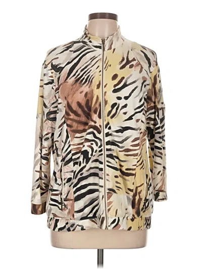 Pre-owned Zenergy By Chico's Track Jacket In Gold