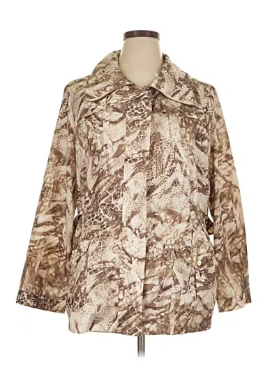 Pre-owned Zenergy By Chico's Trenchcoat In Gold