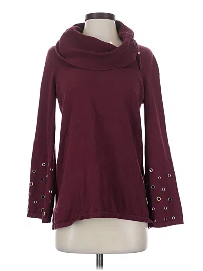 Pre-owned Zenergy By Chico's Turtleneck Sweater In Burgundy
