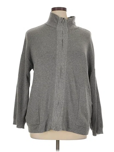 Pre-owned Zenergy By Chico's Turtleneck Sweater In Gray