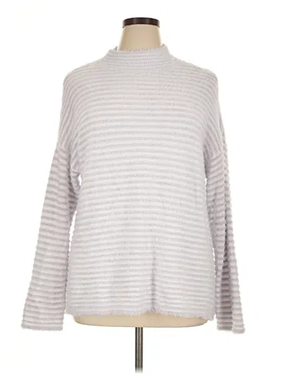 Pre-owned Zenergy By Chico's Turtleneck Sweater In Silver