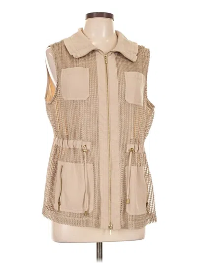 Pre-owned Zenergy By Chico's Vest In Tan
