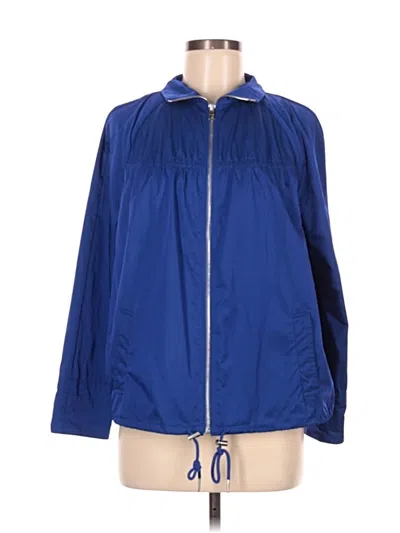 Pre-owned Zenergy By Chico's Windbreaker Jacket In Blue