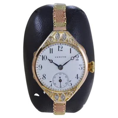 Pre-owned Zenith 14kt. Two Tone Solid Gold Designed For The Russian Marker, Circa 1915 In Multi