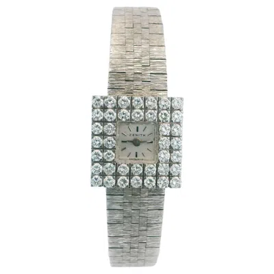 Pre-owned Zenith 18k White Gold & Diamond Set Bezel Mechanical