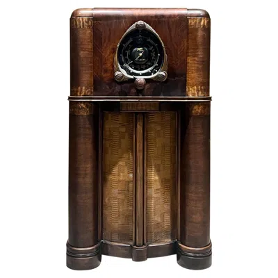 Pre-owned Zenith 1930s Art Deco  Radio Floor Model Console In Brown