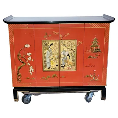 Pre-owned Zenith 1960s Asian Modern  Tv Cabinet In Brown