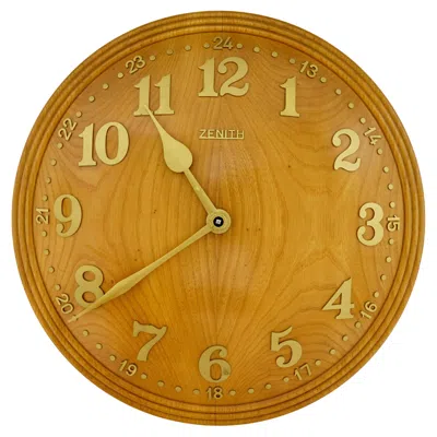 Pre-owned Zenith Art Deco Elm Wall Clock By  In Brown