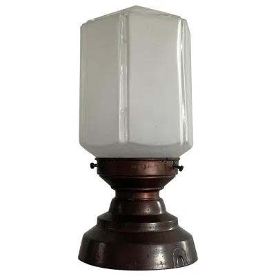 Pre-owned Zenith Art Deco Glass Ceiling Lamp With Copper Base By , 1930s, Germany In Transparent