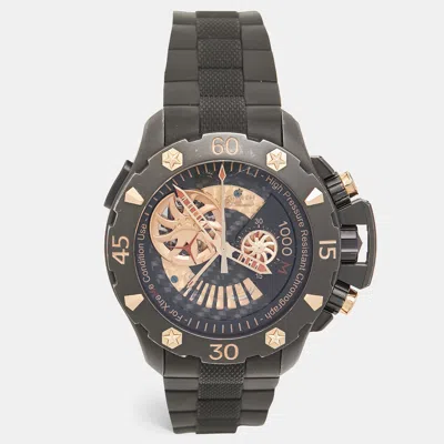 Pre-owned Zenith Black Titanium 18k Rose Gold Rubber Defy Xtreme Open El Primero 96.0528.4021.21.r642 Men's Wristwatc