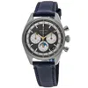 Zenith Chronomaster Original Triple Calendar Grey Dial Leather Strap Men's Watch 03.3400.3610/39.c910 In Gray