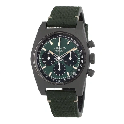 Zenith Chronomaster Revival Safari Chronograph Automatic Men's Watch 97.t384.400/57.c856 In Green / Khaki / Slate