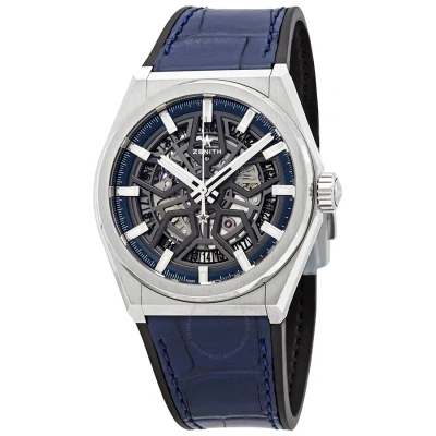 Zenith Defy Classic Automatic Skeletal Dial Titanium Men's Watch 95.9000.670/78.r584 In Blue