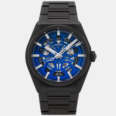 Pre-owned Zenith Defy Classic Night Surfer 97.9000.670/26.m9000 Automatic Blue Dial Titanium Men's Wristwatch 41mm
