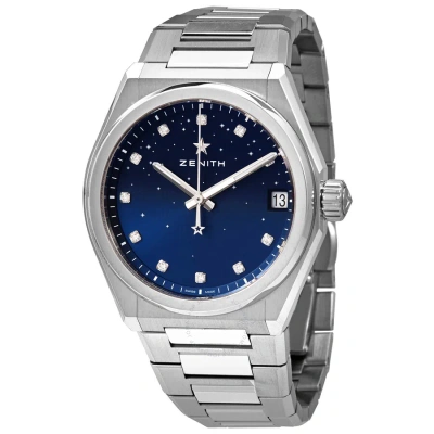 Zenith Defy Midnight Automatic Blue Gradient Diamond Dial Ladies Watch 03.9200.670/01.mi001 In Metallic