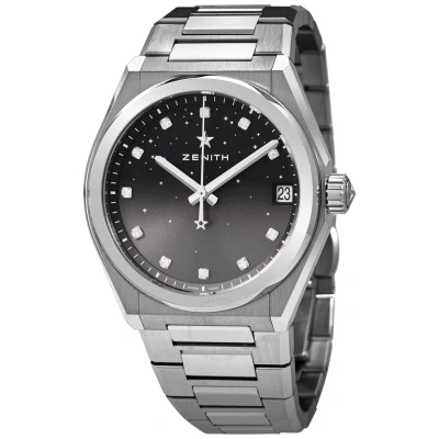 Zenith Defy Midnight Automatic Grey Gradient Diamond Dial Ladies Watch 03.9200.670/02.mi001 In Metallic