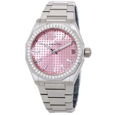 Zenith Defy Skyline Automatic Diamond Pink Dial Ladies Watch 16.9400.670/18.i001