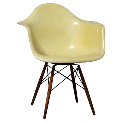 Pre-owned Zenith Eames Yellow Rope-edge  Fiberglass Armchair