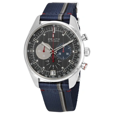 Zenith El Primero Chronograph Automatic Grey Dial Men's Watch 03.2046.400/25.c802 In Blue