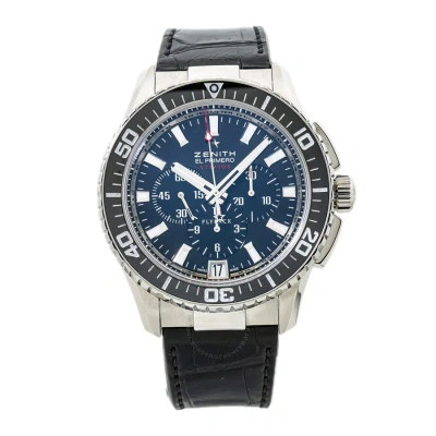 Zenith El Primero Stratos Chronograph Automatic Black Dial Men's Watch 03.2060.405 In Blue