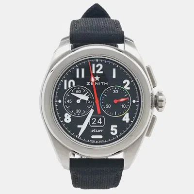 Pre-owned Zenith Pilot Type 20 03.4000.3652/21.i001 Black Stainless Steel Automatic Men's Watches 42mm