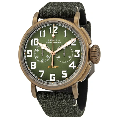 Zenith Pilot Type 20 Chronograph Automatic Men's Watch 29.2430.4069/63.i001 In Green