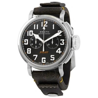 Zenith Pilot Type 20 Chronograph Rescue Automatic Men's Watch 03.2434.4069/20.i010 In Black / Grey / Slate