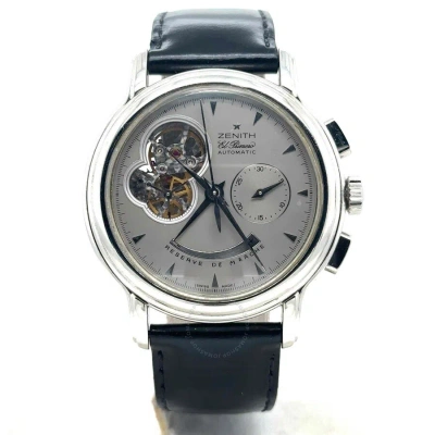 Zenith Chronomaster T Open Chronograph Silver With Skeletal Display Dial Men's Watch 03.02 In Gray