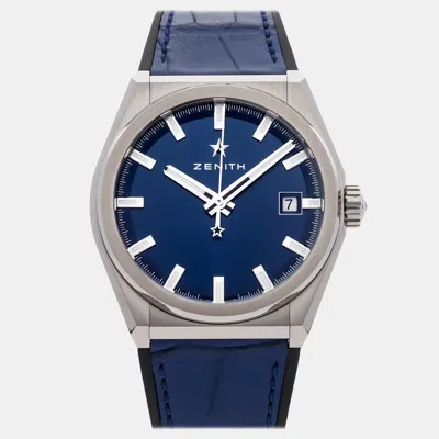 Pre-owned Zenith Defy Classic 95.9000.670/51.r584 Blue Automatic Titanium Men's Wristwatch 41 Mm