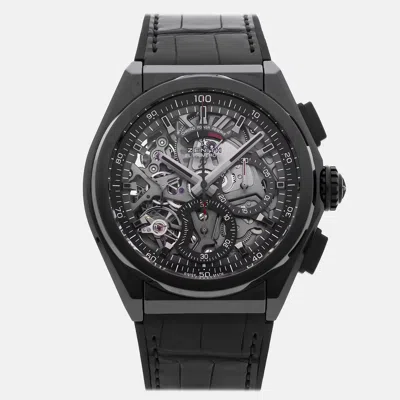 Pre-owned Zenith Defy El Primero 21 49.9000.9004/78.r582 Men's Watch Automatic 44 Mm In Black