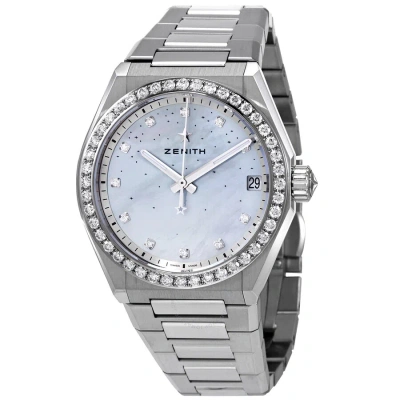Zenith Defy Midnight Automatic Diamond Ladies Watch 16.9200.670/03.mi001 In Mop / Mother Of Pearl