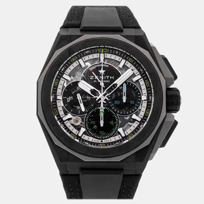 Pre-owned Zenith Skeleton Carbon Fiber Defy Extreme Automatic Men's Wristwatch 45 Mm In Transparent