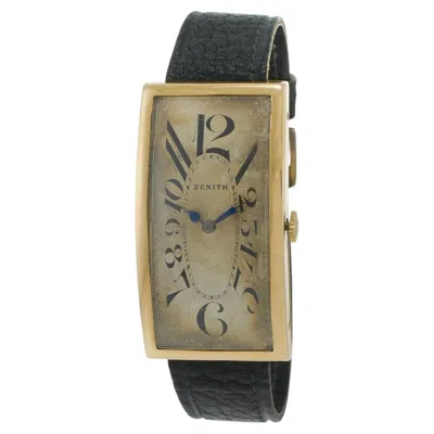 Pre-owned Zenith Vintage 1930s  Jumbo 18kt Gold Curved Rectangular Art Deco Dial In Multiple