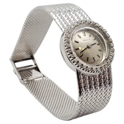 Pre-owned Zenith Vintage  Ladies Cocktail Watch 18k White Gold Diamond Bezel
