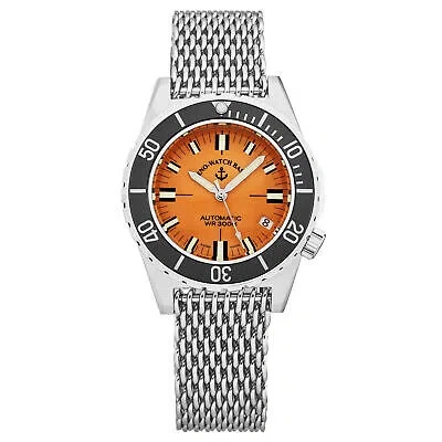 Pre-owned Zeno Men's 'army Diver' Orange Dial Stainless Steel Automatic Watch 485n-a5mm
