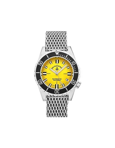 Pre-owned Zeno Men's 'army Diver' Yellow Dial Stainless Steel Automatic Watch 485n-a9mm