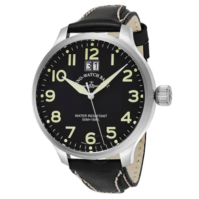 Zeno Sos Quartz Black Dial Men's Watch 6221-7003-a1 In Silver Tone/black