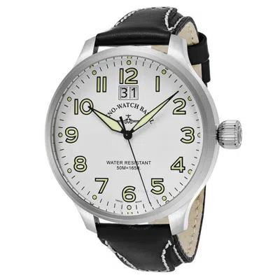 Zeno Sos Quartz White Dial Men's Watch 6221-7003-a2 In White/silver Tone/black
