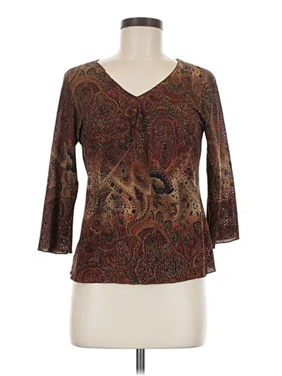 Pre-owned Zenobia 3/4 Sleeve Blouse In Brown