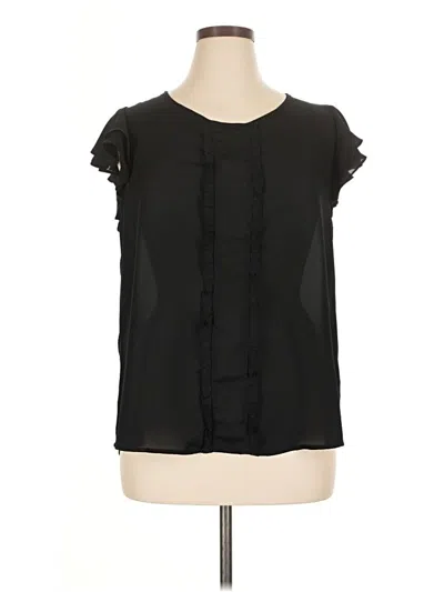 Pre-owned Zenobia Short Sleeve Blouse In Black