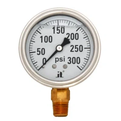 Zenport Glycerin Liquid Filled Pressure Gauge Gardening Tools In Silver