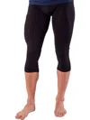 Zensah Base Layer 3/4 Compression Capri Pants In Black In Black