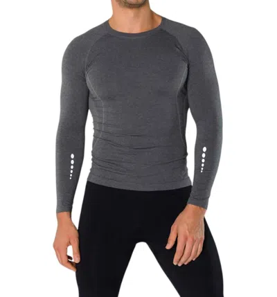 Zensah Bold Compression Long Sleeve Top In Heather Grey