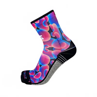 Zensah Unisex Light Cushion Mini Crew Performance Socks In Lava Lamp In Pink