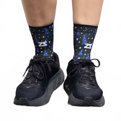 Zensah Unisex Light Cushion Mini Crew Performance Socks In Wizards Hats In Black