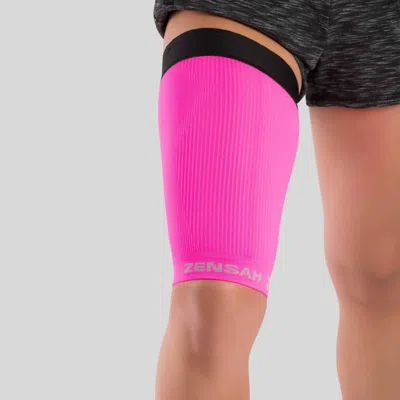 Zensah Unisex Thigh Compression Sleeve In Neon Pink