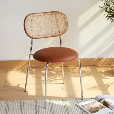 Zentique 18'' H Polyurethane Upholstered Side Chair In Brown