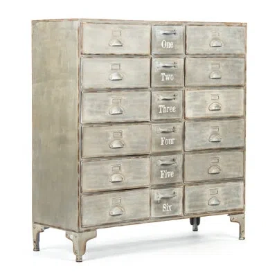 Zentique 18-drawer Vertical Filling Cabinet In Gray;beige